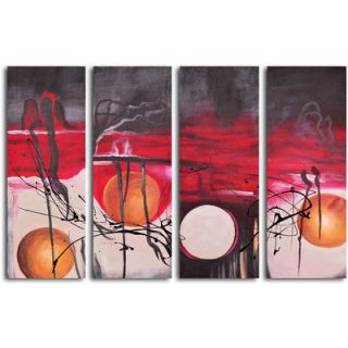 My Art Outlet Hand Painted Balls Eclipsed in Time 4 Piece Oil Canvas
