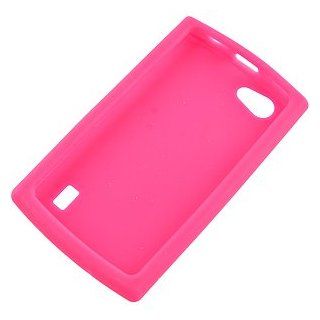 Silicone Skin Cover for LG Optimus M+ MS695, Hot Pink Cell Phones & Accessories