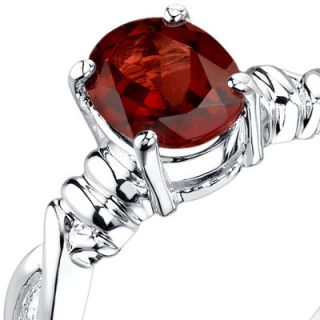 Oravo 1.50 carats Oval Cut Garnet Ring in Sterling Silver