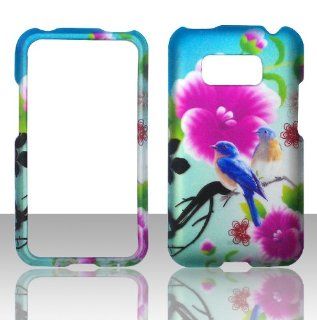 2D Twin Birds LG Optimus Elite LS696 Sprint, Virgin Mobile Case Cover Hard Protector Phone Cover Snap on Case Faceplates Cell Phones & Accessories