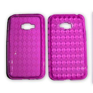 LG Optimus Elite 696 Hot Pink Jelly TPU Skin Case / Semi hard Sleeve Protector Cover. Cell Phones & Accessories