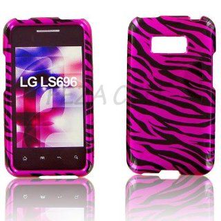 LG LS696 (Optimus Elite) Zebra Hot Pink Protective Case Cell Phones & Accessories