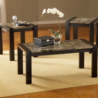 Faux Marble 3 Piece Coffee Table Set