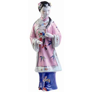 Oriental Furniture 14 Porcelain Standing Maiden Statue