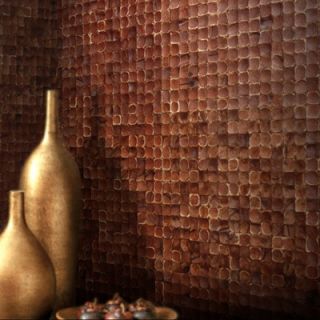 Cocomosaic 16 1/2 x 16 1/2 Coconut Mosaic Tile in Brown Luster