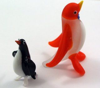 Penguins   Quirky Hand Blown Glass Figurines   Kawaii Miniature Japanese Style Figurine Toys & Games