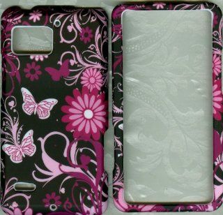 pink butterfly MOTOROLA DROID BIONIC TARGA XT875 phone hard case Cell Phones & Accessories
