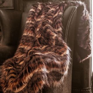 Posh Pelts Red Fox Tail Faux Fur Acrylic Throw Blanket