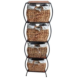 Seagrass 4 Drawer Basket Storage Cabinet