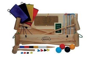 Croquet Set  English Made 4 Player   Luxury Jaques Woodstock Set  Sports & Outdoors