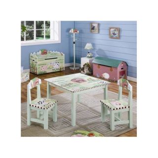 Little Farmhouse Kids 3 Piece Table and Chair Set