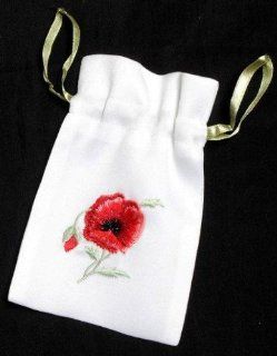Gift Bag in a Poppy Design. Beautifully embroidered Gift Bags, ideal for seasonal festivals, special occasions, events and celebrations.   Gift Wrap Bags