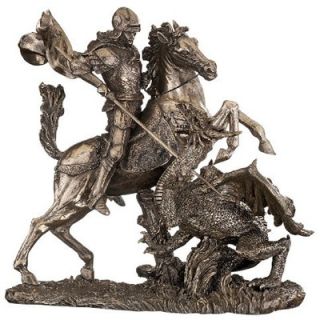 Design Toscano St. George Slaying the Dragon Sculpture in Faux Bronze