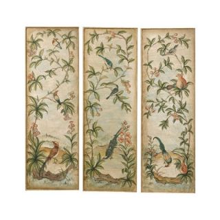 Uttermost Aviary Panel I, II, and III Canvas Oil Paintings (Set of 3)