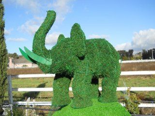Elephant Frame with Moss Topiary 24''H  Artificial Topiaries  Patio, Lawn & Garden