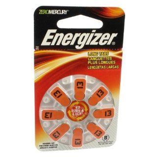 Energizer AZ13DP Coin Cell Hearing Aid Battery. HEARING AID SIZE 13 8 PK SIZE 13 MERCURY FREE CAMBAT. Zinc Air   1.4 V DC  Button Cell Batteries  Electronics