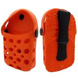 Orange Universal Shoes Pouch Case w/ Neck Strap for iPhone 4S / 4 / 3G / 3Gs, iPod Touch 5 / 4 / 3rd / 2nd Gen Cell Phones & Accessories