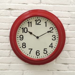 Round wall clock Requires one AA battery. Not included Color Red