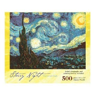 Puzzles Plus Starry Night Van Gogh 500 Piece Jigsaw Puzzle Toys & Games