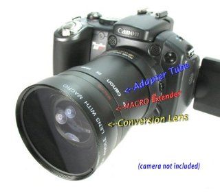 Wide Angle Lens with Adapter Tube for Canon PowerShot S3is or S5is  Camera Lens Adapters  Camera & Photo