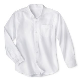 Cherokee Boys School Uniform Long Sleeve Oxford Shirt   True White XL