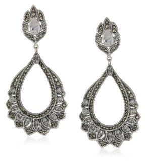 Judith Jack "Holiday Glamour" Sterling Silver, Marcasite and Cubic Zirconia Chandelier Earrings Drop Earrings Jewelry