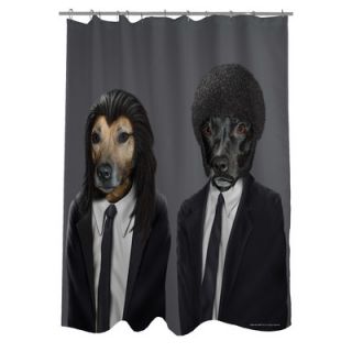 OneBellaCasa Pets Rock Hit Dogs Polyester Shower Curtain