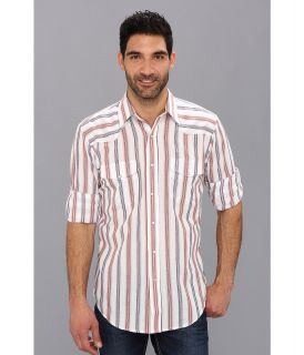 Roper 9097 Blue/Orange Stripe Mens Clothing (White)