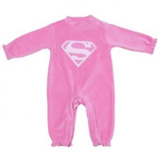DC Comics Supergirl Baby Velour Jumpsuit   Pink Clothing