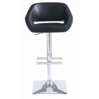 Faux Leather Thin Seat Adjustable Height Bar Stool in White