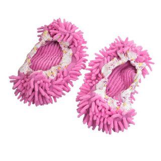 Pair House Floor Polishing Dusting Cleaning Foot Socks Shoes Mop Slippers Pink Health & Personal Care