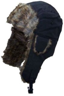 Best Winter Hats Men's Nylon Faux Fur Russian/Aviator Hat (One Size)   Black at  Mens Clothing store
