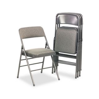 Bridgeport Deluxe Fabric Padded Seat & Back Folding Chairs, 4/Carton