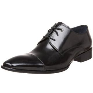 Steve Madden Men's Zacharyy Dress Oxford,Black Leather,8 M US Shoes