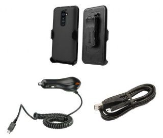 LG G2   Premium Accessory Kit   Charcoal Gray Hard Shell Case + Belt Clip Holster + ATOM LED Keychain Light + Micro USB Cable + Car Charger Cell Phones & Accessories