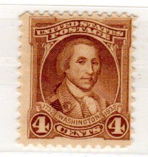 Postage Stamps United States. One Single 4 Cents Light Brown Washington Bicentennial Issue Stamp Dated 1932, Scott #709. 