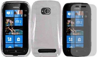 Clear Hard Case Cover+LCD Screen Protector for Nokia Lumia 710 Cell Phones & Accessories