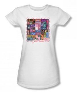 Pink Panther   Vintage Titles Juniors T Shirt In White, Size X Large, Color White Novelty T Shirts Clothing