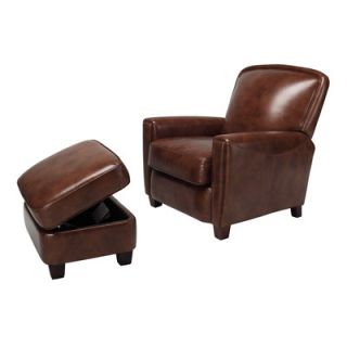 Opulence Home Chester Leather Chair and Ottoman