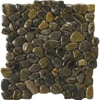 Emser Tile Natural Stone 12 x 12 Rivera Pebble Mosaic in Forest
