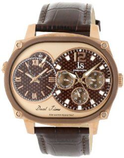 Joshua & Sons Men's JS729BR Dual Time Multi Function Watch Watches