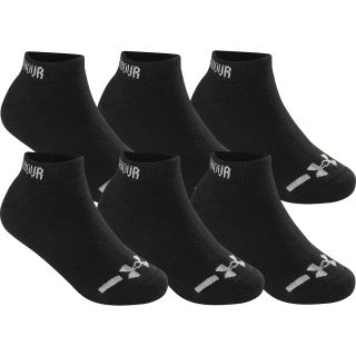 UNDER ARMOUR Youth Charged Cotton No Show Socks   6 Pack   Size Small, Black