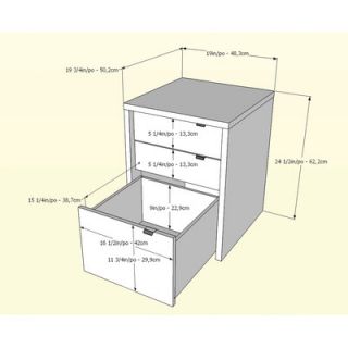 Nexera Infini T Three Drawer File Cabinet in Biscotti and Espresso