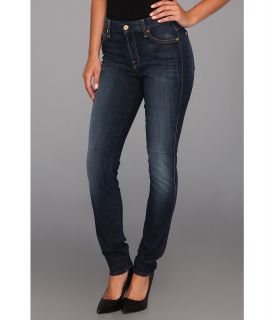 7 For All Mankind The Mid Rise Skinny in Slim Illusion Seine River Womens Jeans (Blue)