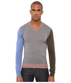 DSQUARED2 Color Block V Neck Sweater Mens Sweater (Multi)