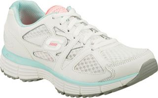 Womens Skechers Agility Free Time   White/Light Blue Training Shoes