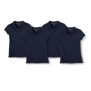 Cherokee Girls School Uniform 4 Pack Short Sleeve Pique Polo   Xavier Navy XXL