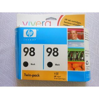 HP 98 C9514FN#140 Ink Cartridge in Retail Packaging, Twin Pack Black Electronics