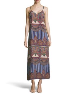 Charlotte Tapestry Print Maxi Dress, Blue