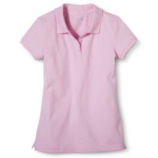 Cherokee Girls School Uniform Short Sleeve Pique Polo   Woodrose XS